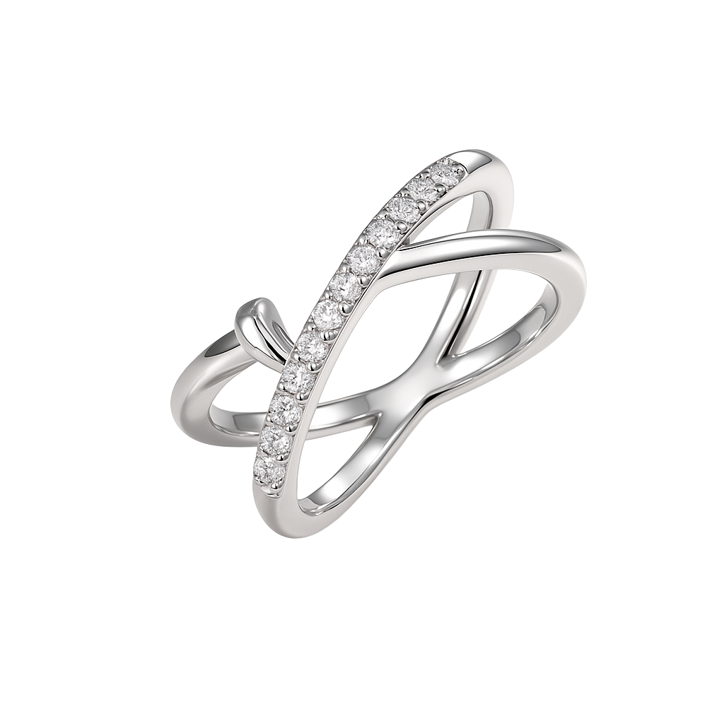 Infinity Twist Crystal Accent Ring