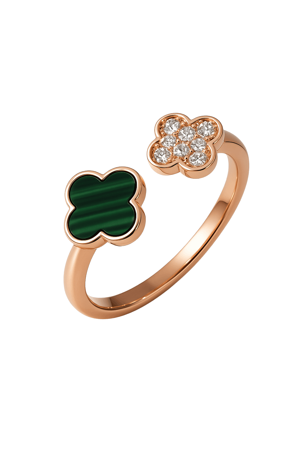 Lucky Green Clover adjustable Ring