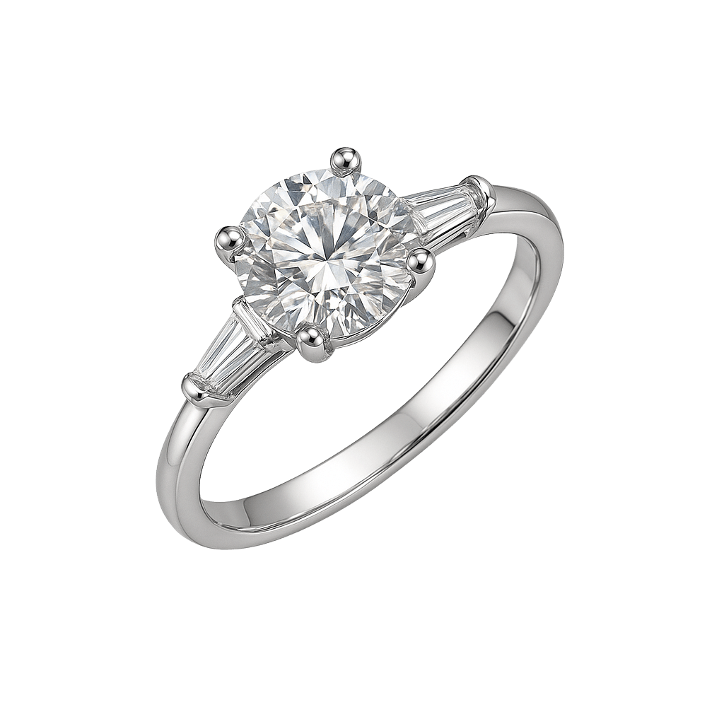 Silver Crystal Single Stone Ring